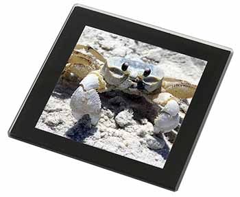 Crab on Sand Black Rim Glass Coaster Animal Breed Gift