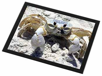 Crab on Sand Black Rim Glass Placemat Animal Table Gift