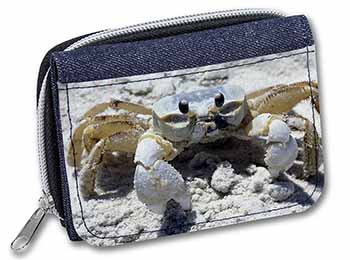 Crab on Sand Girls/Ladies Denim Purse Wallet Christmas Gift Idea