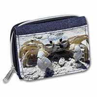 Crab on Sand Girls/Ladies Denim Purse Wallet Christmas Gift Idea