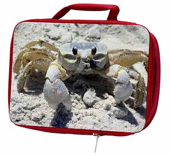 Crab on Sand Insulated Red School Lunch Box/Picnic Bag