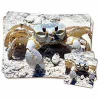 Crab on Sand Twin 2x Placemats+2x Coasters Set in Gift Box