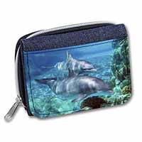 Dolphins Unisex Denim Purse Wallet