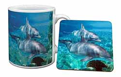 Dolphins Mug and Coaster Set