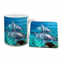 Dolphins Mug and Coaster Set