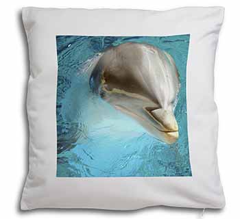 Dolphin Close-Up Soft White Velvet Feel Scatter Cushion