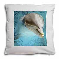 Dolphin Close-Up Soft White Velvet Feel Scatter Cushion