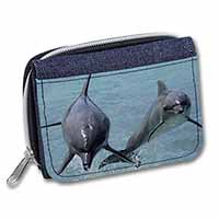 Jumping Dolphins Unisex Denim Purse Wallet