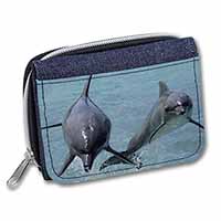 Jumping Dolphins Unisex Denim Purse Wallet