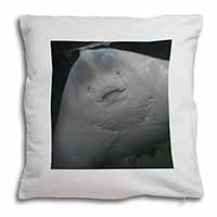 The Face of a Cute Stingray Soft White Velvet Feel Scatter Cushion