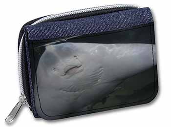 The Face of a Cute Stingray Unisex Denim Purse Wallet