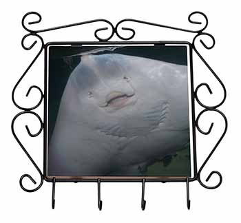 The Face of a Cute Stingray Wrought Iron Key Holder Hooks