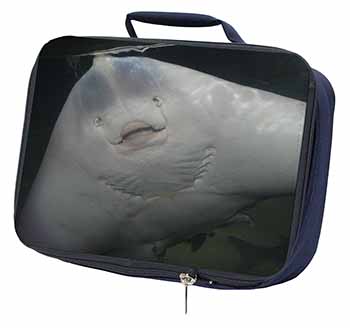 The Face of a Cute Stingray Navy Insulated School Lunch Box/Picnic Bag