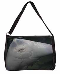 The Face of a Cute Stingray Large Black Laptop Shoulder Bag School/College