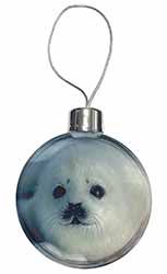 Snow White Sea Lion Christmas Bauble