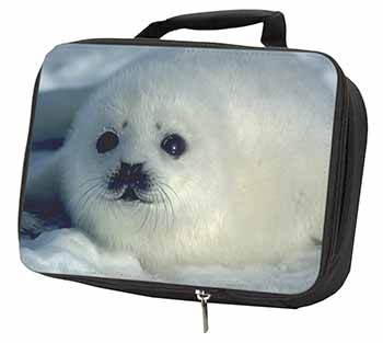 Snow White Sea Lion Black Insulated School Lunch Box/Picnic Bag