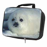 Snow White Sea Lion Black Insulated School Lunch Box/Picnic Bag