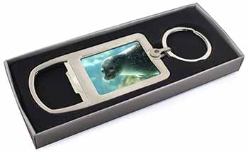 Sea Lion Chrome Metal Bottle Opener Keyring in Box