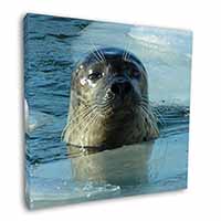 Sea Lion in Ice Water 12"x12" Canvas Wall Art Picture Print