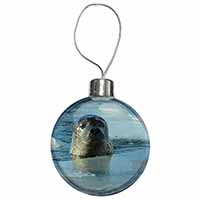 Sea Lion in Ice Water Christmas Bauble