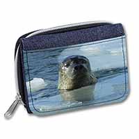 Sea Lion in Ice Water Unisex Denim Purse Wallet