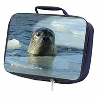 Sea Lion in Ice Water Navy Insulated School Lunch Box/Picnic Bag
