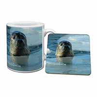 Sea Lion in Ice Water Mug and Coaster Set