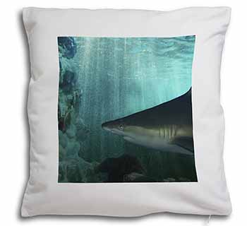 Shark Photo Soft White Velvet Feel Scatter Cushion