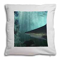Shark Photo Soft White Velvet Feel Scatter Cushion