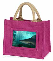 Shark Photo Little Girls Small Pink Jute Shopping Bag