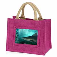 Shark Photo Little Girls Small Pink Jute Shopping Bag