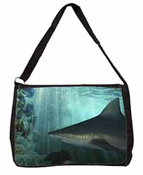Shark Photo Large Black Laptop Shoulder Bag School/College
