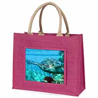 Turtle by Coral Large Pink Jute Shopping Bag