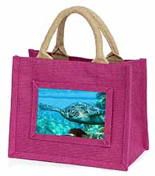 Turtle by Coral Little Girls Small Pink Jute Shopping Bag