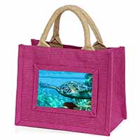 Turtle by Coral Little Girls Small Pink Jute Shopping Bag