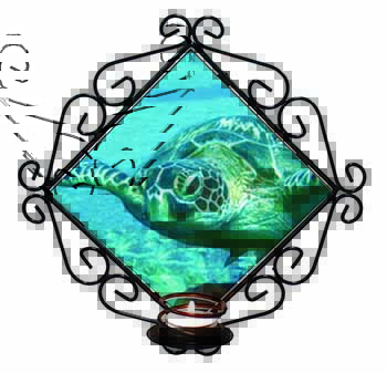 Turtle by Coral Wrought Iron Wall Art Candle Holder