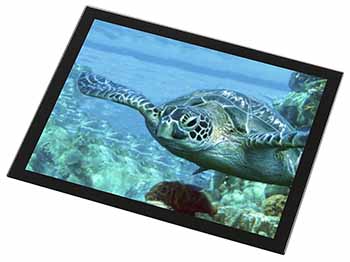Turtle by Coral Black Rim High Quality Glass Placemat