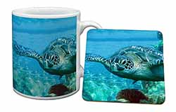 Turtle by Coral Mug and Coaster Set