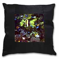 Tropical Fish Black Satin Feel Scatter Cushion