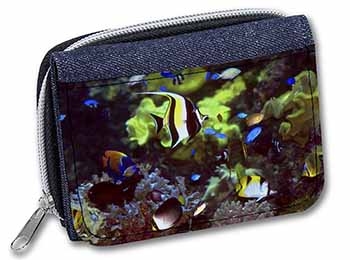 Tropical Fish Unisex Denim Purse Wallet