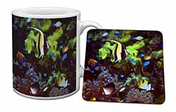 Tropical Fish Mug and Coaster Set
