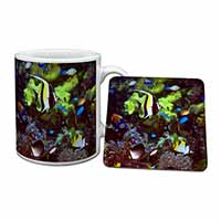 Tropical Fish Mug and Coaster Set