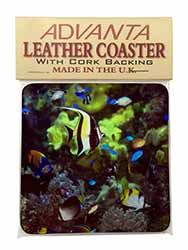 Tropical Fish Single Leather Photo Coaster