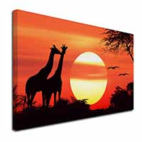 Sunset Giraffes Canvas X-Large 30"x20" Wall Art Print