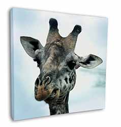 Cheeky Giraffes Face Square Canvas 12"x12" Wall Art Picture Print