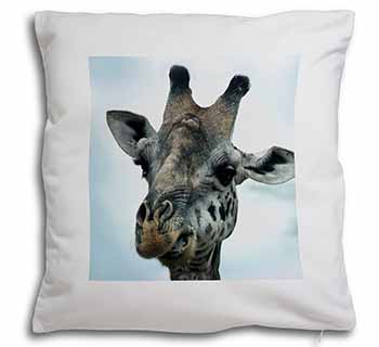 Cheeky Giraffes Face Soft White Velvet Feel Scatter Cushion