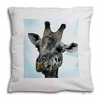 Cheeky Giraffes Face Soft White Velvet Feel Scatter Cushion