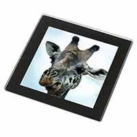 Cheeky Giraffes Face Black Rim High Quality Glass Coaster