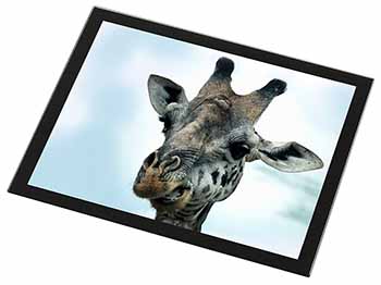 Cheeky Giraffes Face Black Rim High Quality Glass Placemat