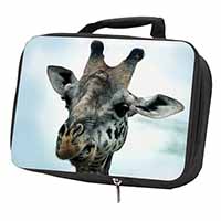 Cheeky Giraffes Face Black Insulated School Lunch Box/Picnic Bag